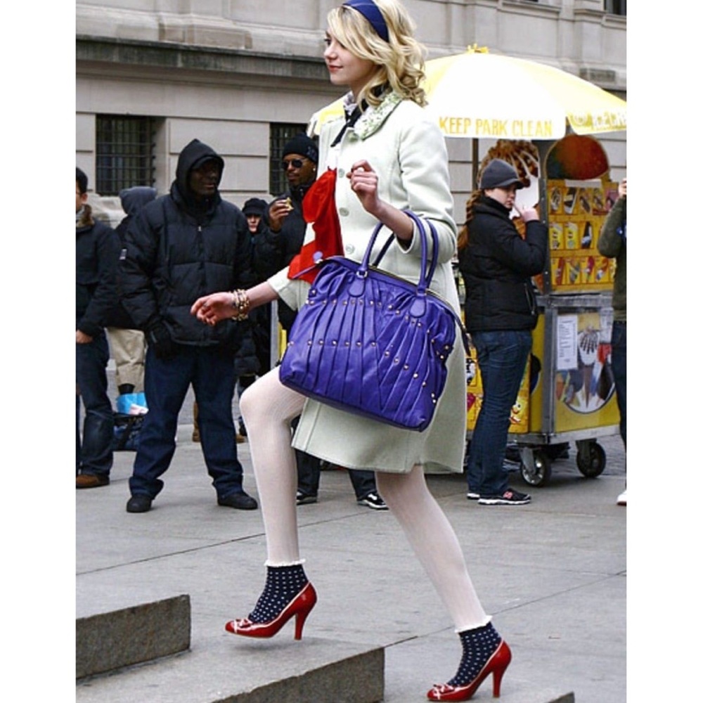Valentino Maison Purple Leather Studded bag